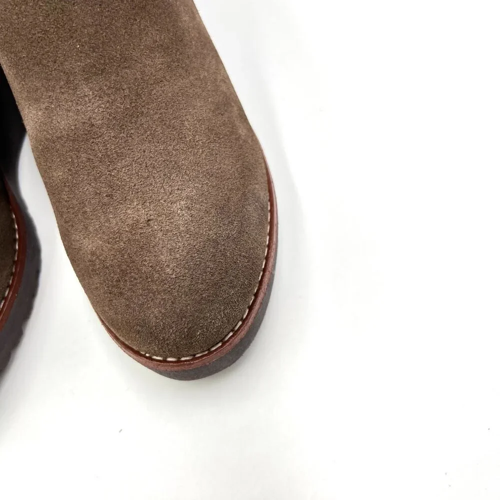 Sanctuary Womens Size 6.5 Engage Brown Suede Leather Wedge‎ Ankle Boots Shoes